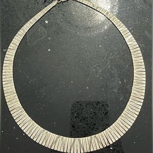 Sterling silver Cleopatra omega diamond cut link polished necklace vintage HSN